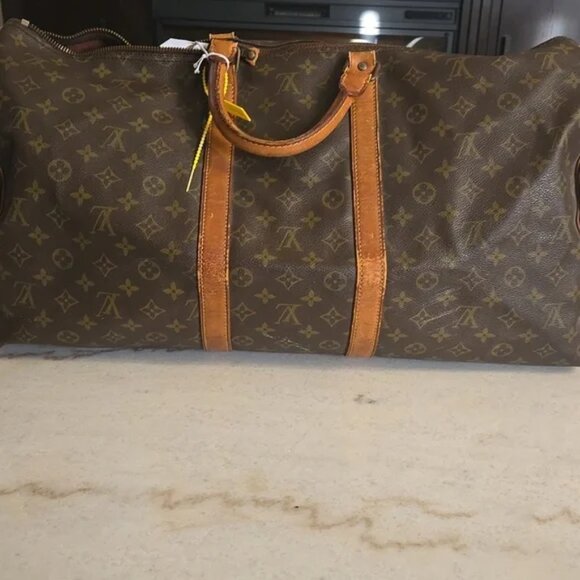 WORK NEEDED: Louis Vuitton Monogram Brown Travel Duffle Bag - Picture 9 of 9